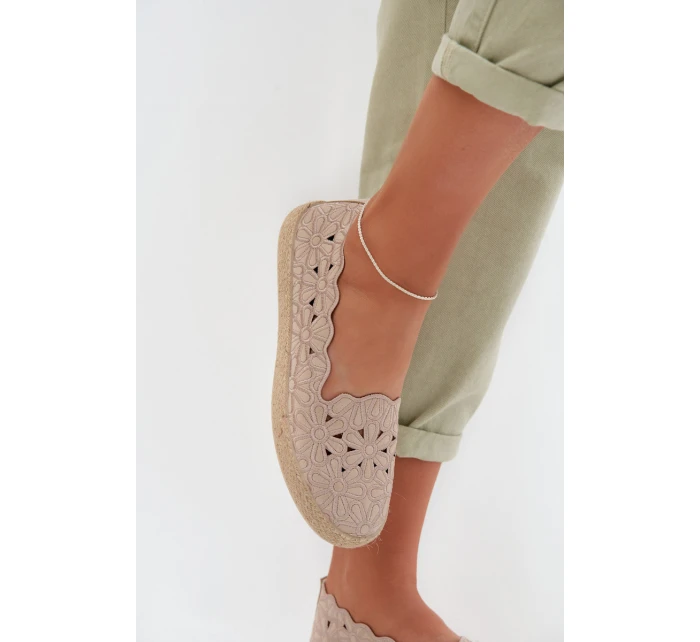 Dámské espadrilky na platformě béžové Naloenma Dámské espadrilky na platformě béžové Naloenma