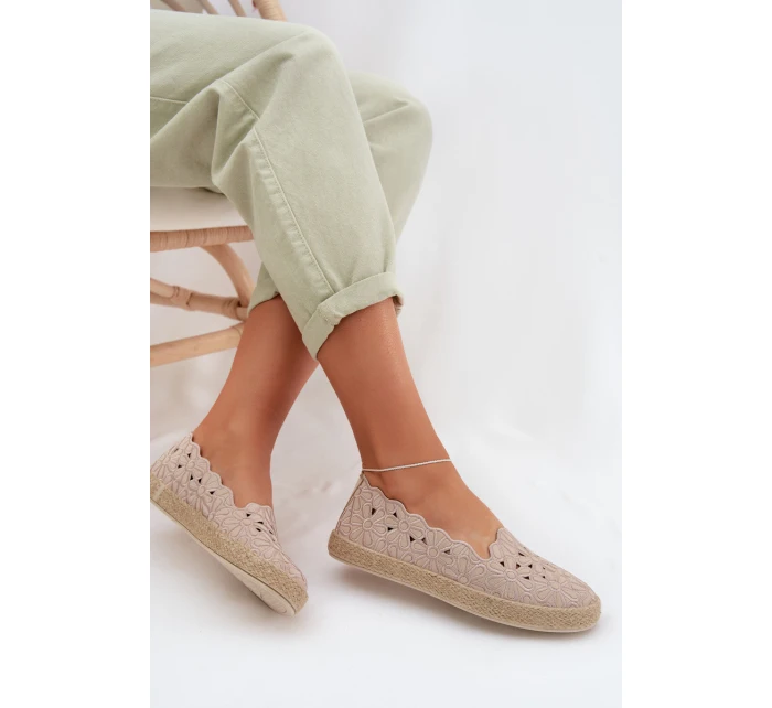 Dámské espadrilky na platformě béžové Naloenma Dámské espadrilky na platformě béžové Naloenma