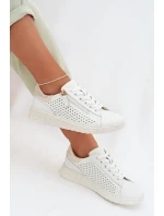 Kožené dámské tenisky s zipem Bílá-Zlatá Kalorinne Kožené dámské tenisky s zipem Bílá-Zlatá Kalorinne