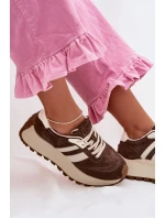 Semišové tenisky na masivní platformě D&A GR61-5986 Čokoládové