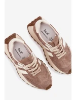 Snídačky z semiše na masivní platformě D&A GR61-5986 Béžové