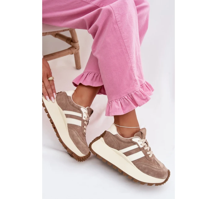 Snídačky z semiše na masivní platformě D&A GR61-5986 Béžové Snídačky z semiše na masivní platformě D&A GR61-5986 Béžové