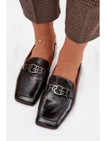 Kožené dámské mokasíny s ozdobným detailem D&A CR61-3125 Béžové