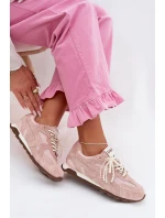 Kožené semišové dámské tenisky MK61-0705 Růžové