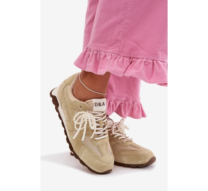 Dámské kožené semišové tenisky MK61-0705 světle zelené Dámské kožené semišové tenisky MK61-0705 světle zelené