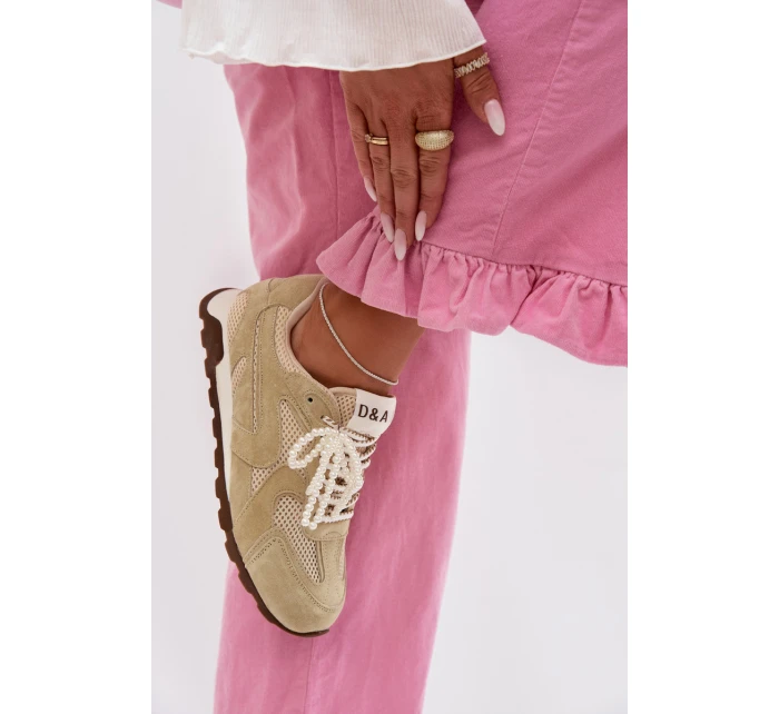 Dámské kožené semišové tenisky MK61-0705 světle zelené Dámské kožené semišové tenisky MK61-0705 světle zelené