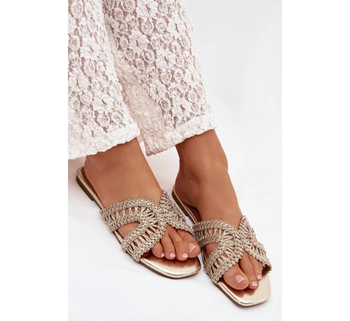 Dámské ploché zlaté pantofle Fariella Dámské ploché zlaté pantofle Fariella