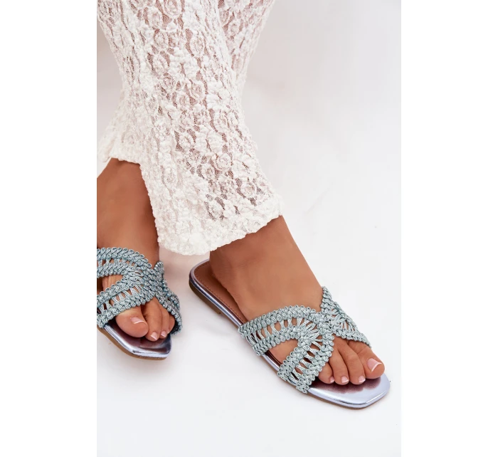 Dámské ploché modré pantofle Fariella Dámské ploché modré pantofle Fariella