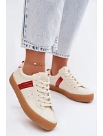 Eko kožené dámské tenisky Big Star TT274307 světle béžové