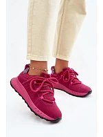 Kožené Semišové Dámské Tenisky Fuchsiová Bemela