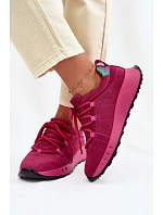 Kožené Semišové Dámské Tenisky Fuchsiová Bemela