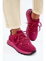 Kožené Semišové Dámské Tenisky Fuchsiová Bemela