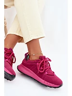 Kožené Semišové Dámské Tenisky Fuchsiová Bemela
