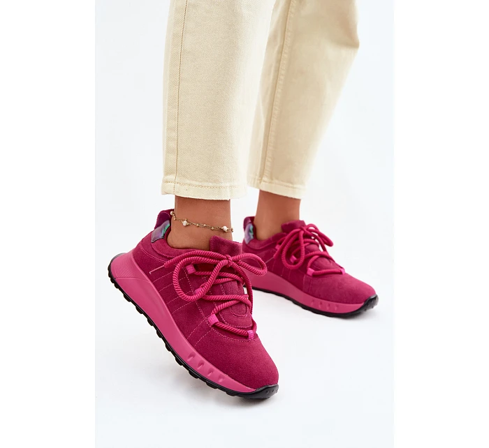 Kožené Semišové Dámské Tenisky Fuchsiová Bemela Kožené Semišové Dámské Tenisky Fuchsiová Bemela