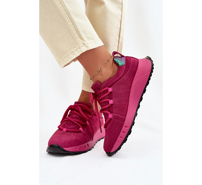 Kožené Semišové Dámské Tenisky Fuchsiová Bemela Kožené Semišové Dámské Tenisky Fuchsiová Bemela