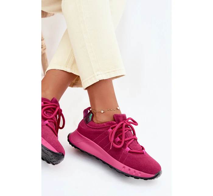 Kožené Semišové Dámské Tenisky Fuchsiová Bemela Kožené Semišové Dámské Tenisky Fuchsiová Bemela