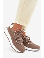 Dámské kožené semišové tenisky Hnědé model 22069525 - EVENTO