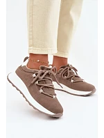 Dámské kožené semišové tenisky Hnědé model 22069525 - EVENTO