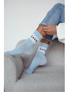 Dámské bavlněné ponožky LOVE modré