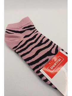 Dětské Mládežnické Kotníkové Ponožky Zebra Růžové
