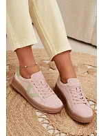 Dámské tenisky z přírodního semiše na platformě Vinceza 79597 růžové