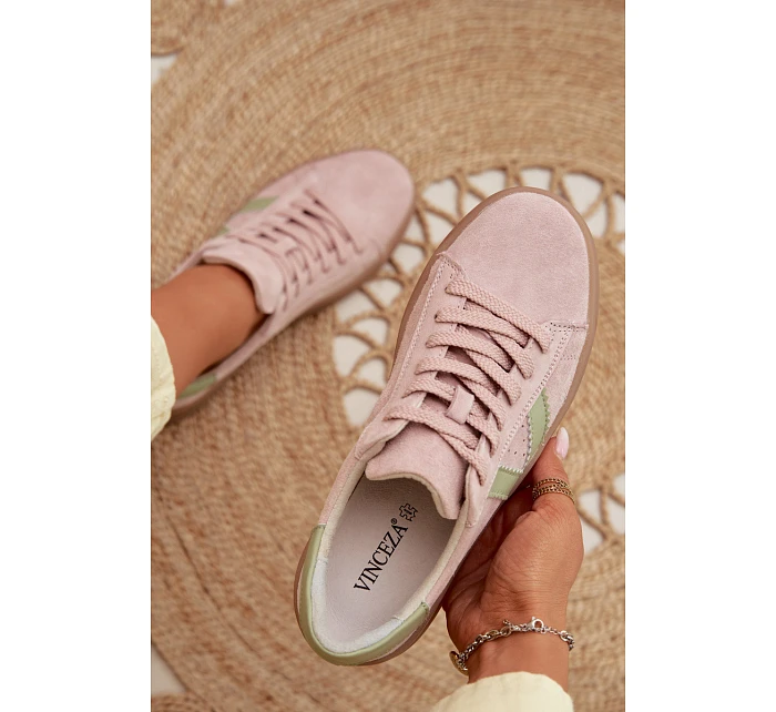 Dámské tenisky z přírodního semiše na platformě Vinceza 79597 růžové Dámské tenisky z přírodního semiše na platformě Vinceza 79597 růžové