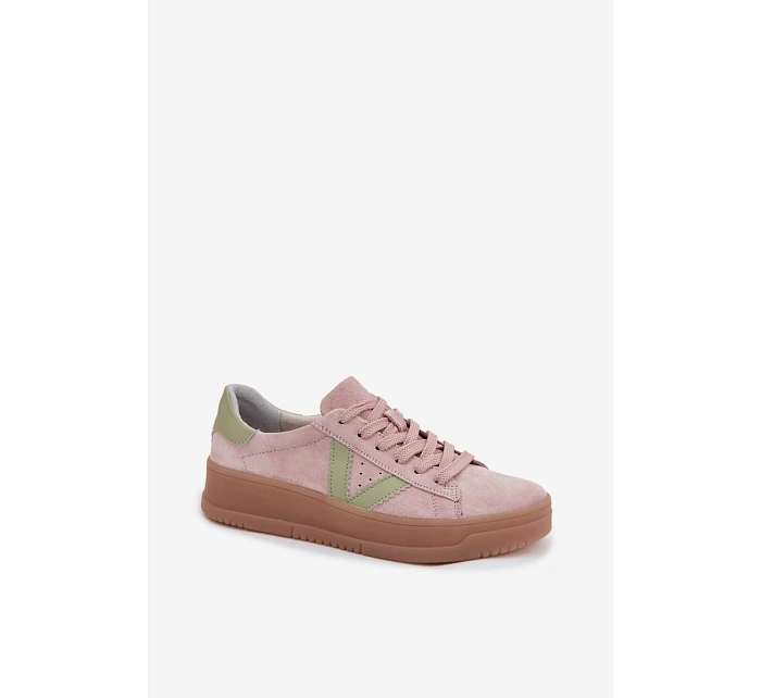 Dámské tenisky z přírodního semiše na platformě Vinceza 79597 růžové Dámské tenisky z přírodního semiše na platformě Vinceza 79597 růžové