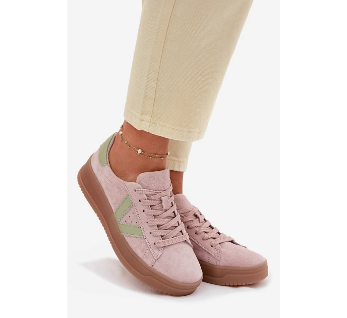 Dámské tenisky z přírodního semiše na platformě Vinceza 79597 růžové Dámské tenisky z přírodního semiše na platformě Vinceza 79597 růžové