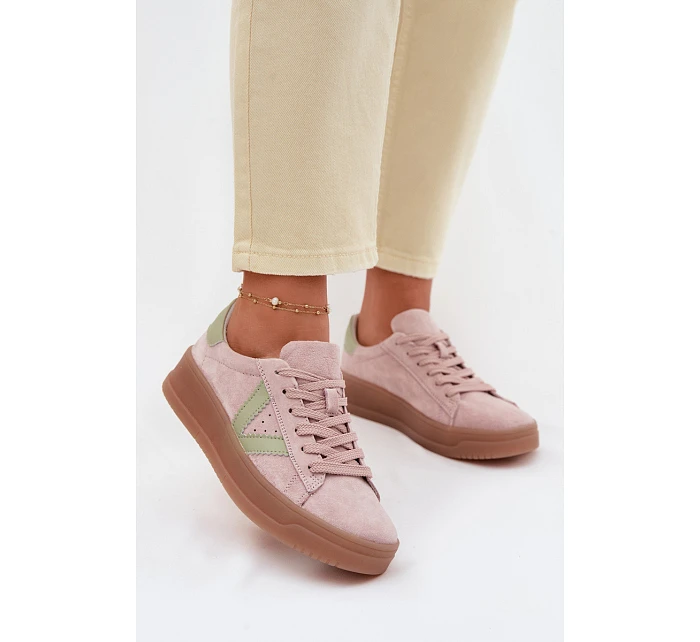 Dámské tenisky z přírodního semiše na platformě Vinceza 79597 růžové Dámské tenisky z přírodního semiše na platformě Vinceza 79597 růžové