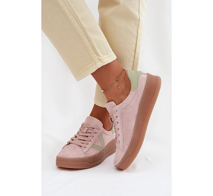 Dámské tenisky z přírodního semiše na platformě Vinceza 79597 růžové Dámské tenisky z přírodního semiše na platformě Vinceza 79597 růžové