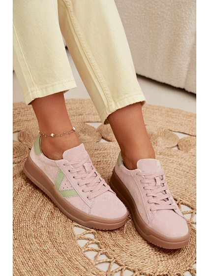 Dámské tenisky z přírodního semiše na platformě Vinceza 79597 růžové Dámské tenisky z přírodního semiše na platformě Vinceza 79597 růžové