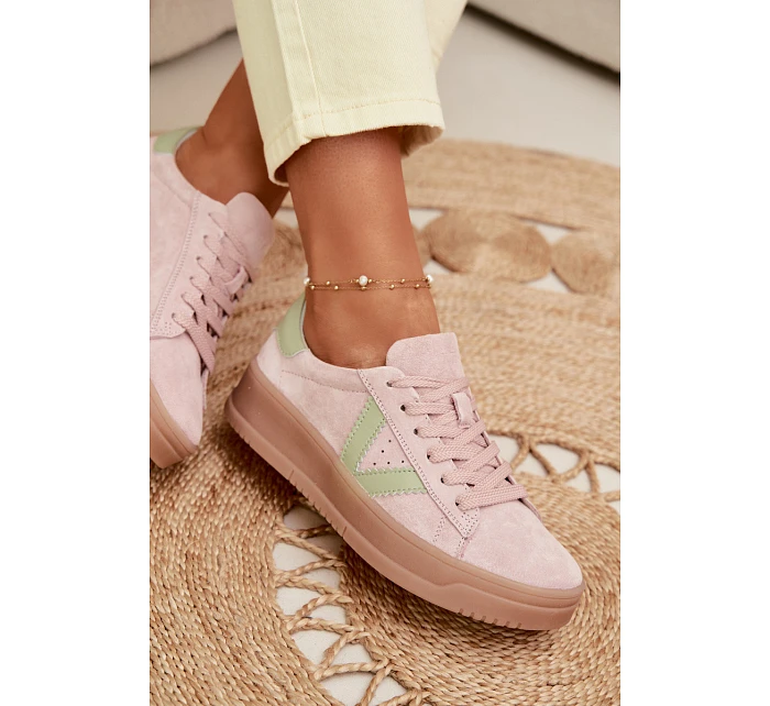 Dámské tenisky z přírodního semiše na platformě Vinceza 79597 růžové Dámské tenisky z přírodního semiše na platformě Vinceza 79597 růžové