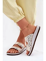 Dámské pantofle s přezkami Inblu CP000063 Bílé