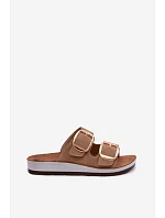 Dámské pantofle se zlatými sponami Inblu CP000061 světle hnědé