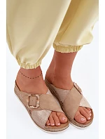 Dámské sandály na platformě s ozdobnou přezkou Inblu RV000012 hnědé