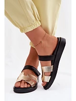 Kožené dámské pantofle s přezkou Zlaté Lemela Kožené dámské pantofle s přezkou Zlaté Lemela