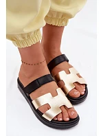 Kožené dámské pantofle s přezkou Zlaté Lemela Kožené dámské pantofle s přezkou Zlaté Lemela