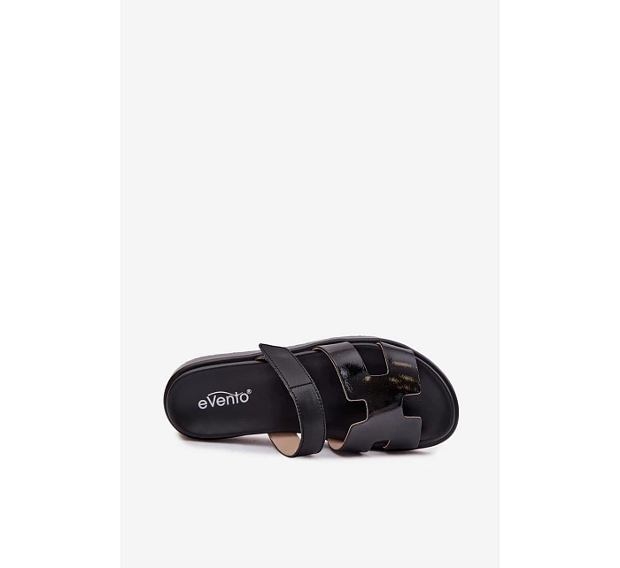 Kožené dámské pantofle na suchý zip černé Lemela Kožené dámské pantofle na suchý zip černé Lemela