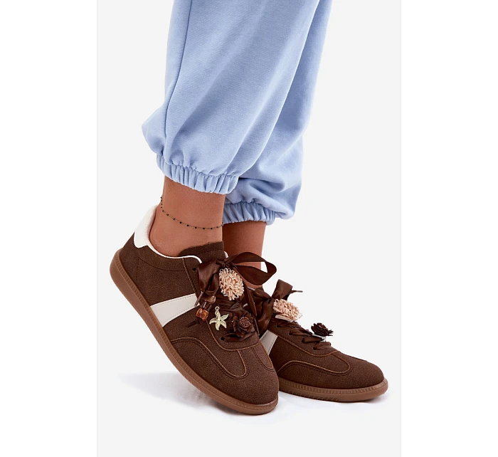 Dámské tenisky s ozdobami Čokoládové Lelora Dámské tenisky s ozdobami Čokoládové Lelora