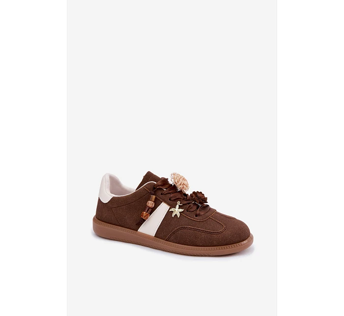 Dámské tenisky s ozdobami Čokoládové Lelora Dámské tenisky s ozdobami Čokoládové Lelora