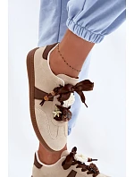 Dámské tenisky s ozdobami béžové Lelora