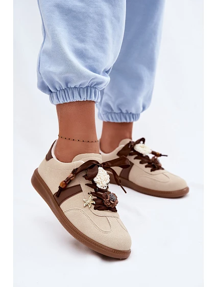 Dámské tenisky s ozdobami béžové Lelora Dámské tenisky s ozdobami béžové Lelora