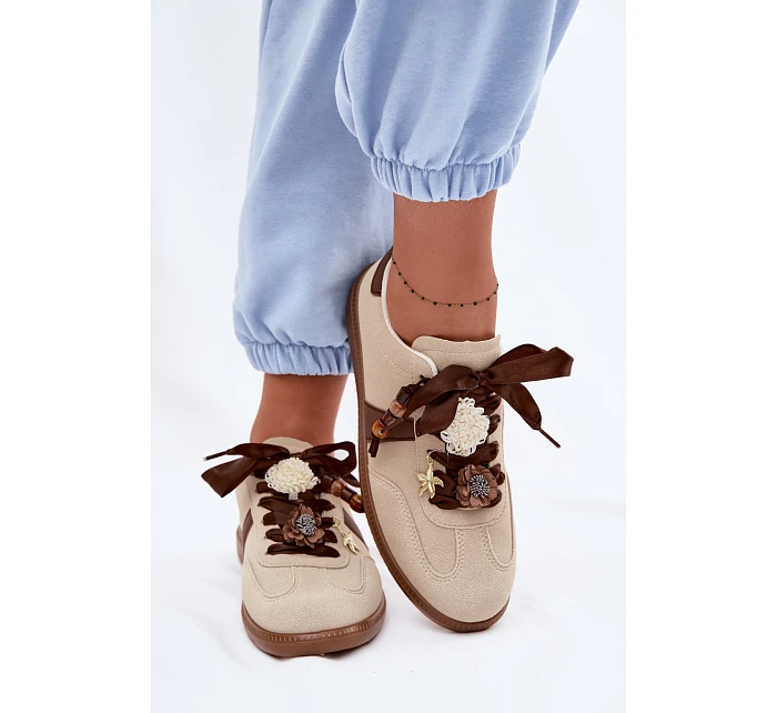 Dámské tenisky s ozdobami béžové Lelora Dámské tenisky s ozdobami béžové Lelora