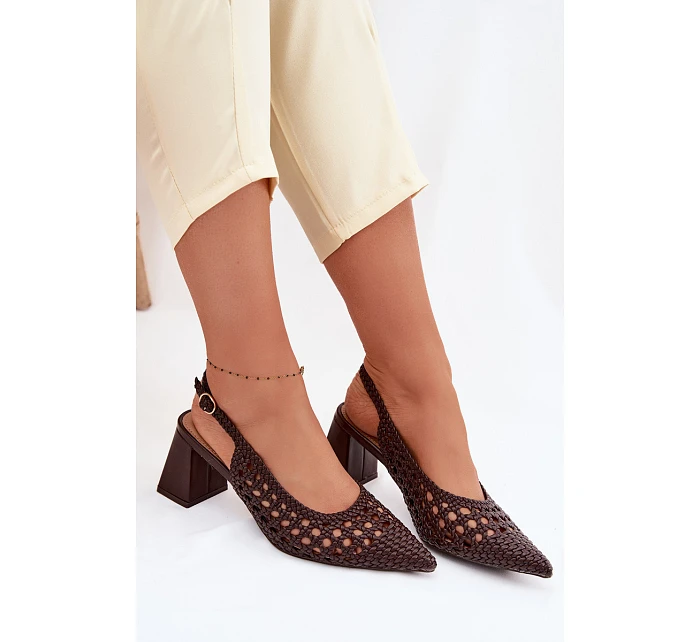 Dámské sandály na podpatku čokoládové Kedira Dámské sandály na podpatku čokoládové Kedira