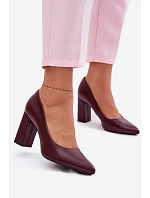 Lodičky na podpatku z eko kůže Sergio Leone PB216 bordó