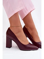 Lodičky na podpatku z eko kůže Sergio Leone PB216 bordó