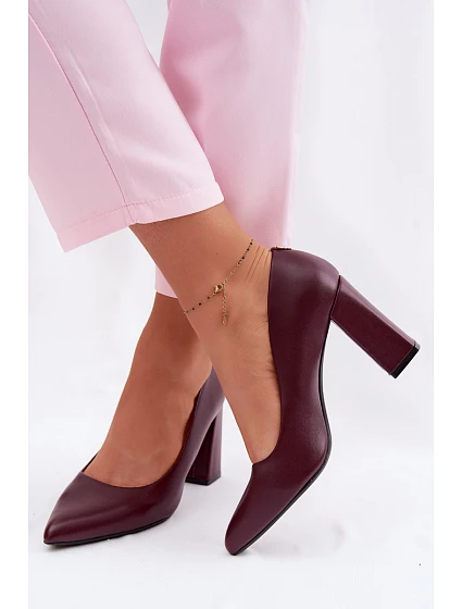Lodičky na podpatku z eko kůže Sergio Leone PB216 bordó Lodičky na podpatku z eko kůže Sergio Leone PB216 bordó