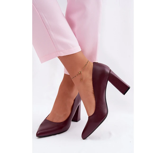 Lodičky na podpatku z eko kůže Sergio Leone PB216 bordó Lodičky na podpatku z eko kůže Sergio Leone PB216 bordó