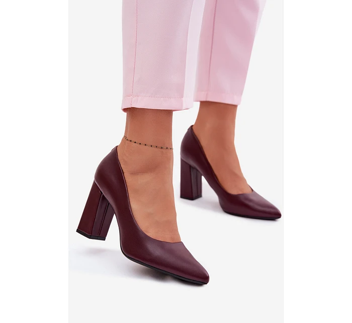 Lodičky na podpatku z eko kůže Sergio Leone PB216 bordó Lodičky na podpatku z eko kůže Sergio Leone PB216 bordó
