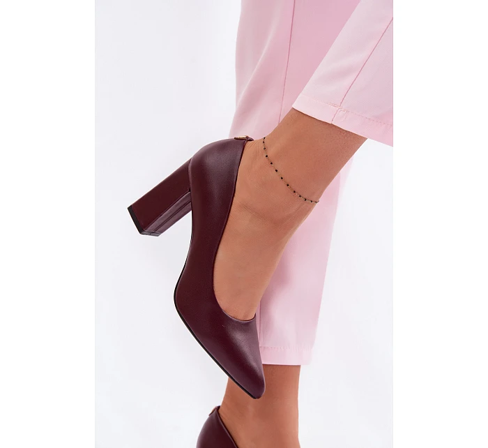 Lodičky na podpatku z eko kůže Sergio Leone PB216 bordó Lodičky na podpatku z eko kůže Sergio Leone PB216 bordó